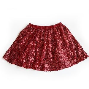 Red Sequins Skirt